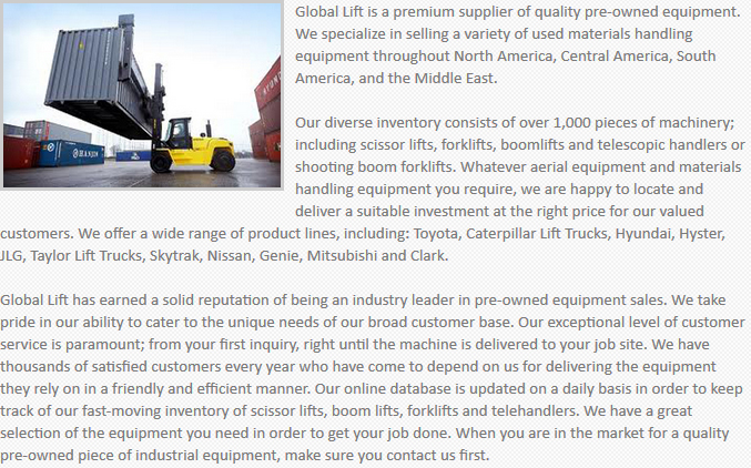 Global Lift Equipment Temecula